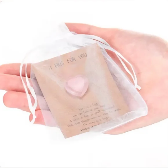2 Pack- Pocket Hug Keepsake Pink Heart Shape Natural Stone & Encouraging Card - Picture 8 of 8